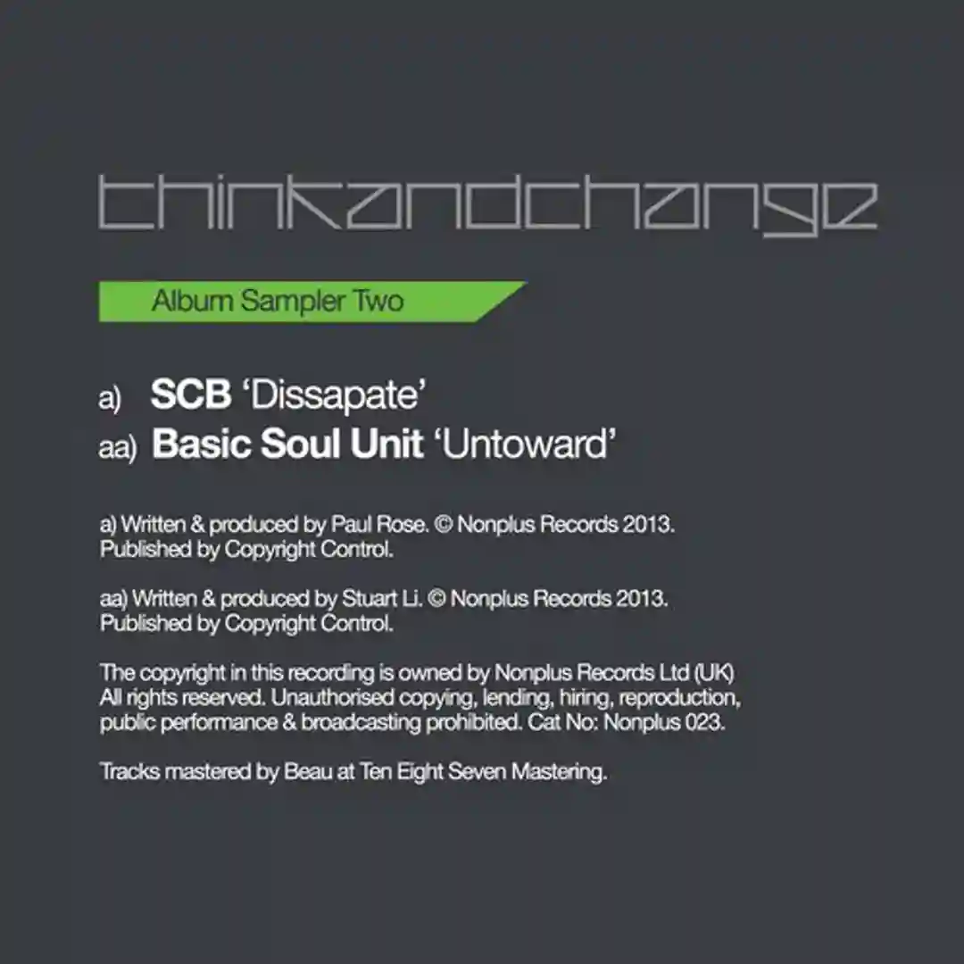 Think & Change LP (Sampler 2) cover